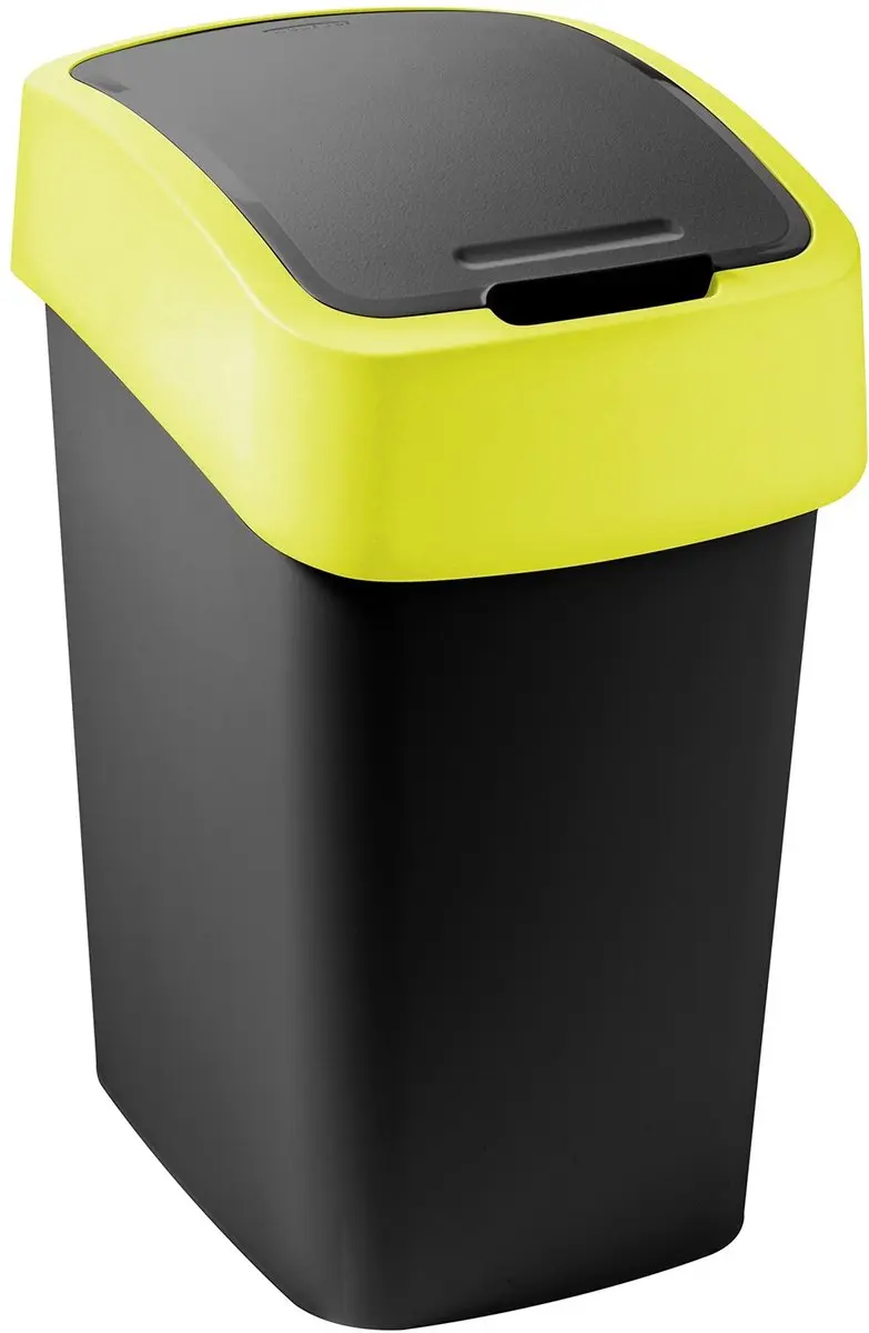 Curver Flip-Bin Afvalbak Zwart/Geel 9L