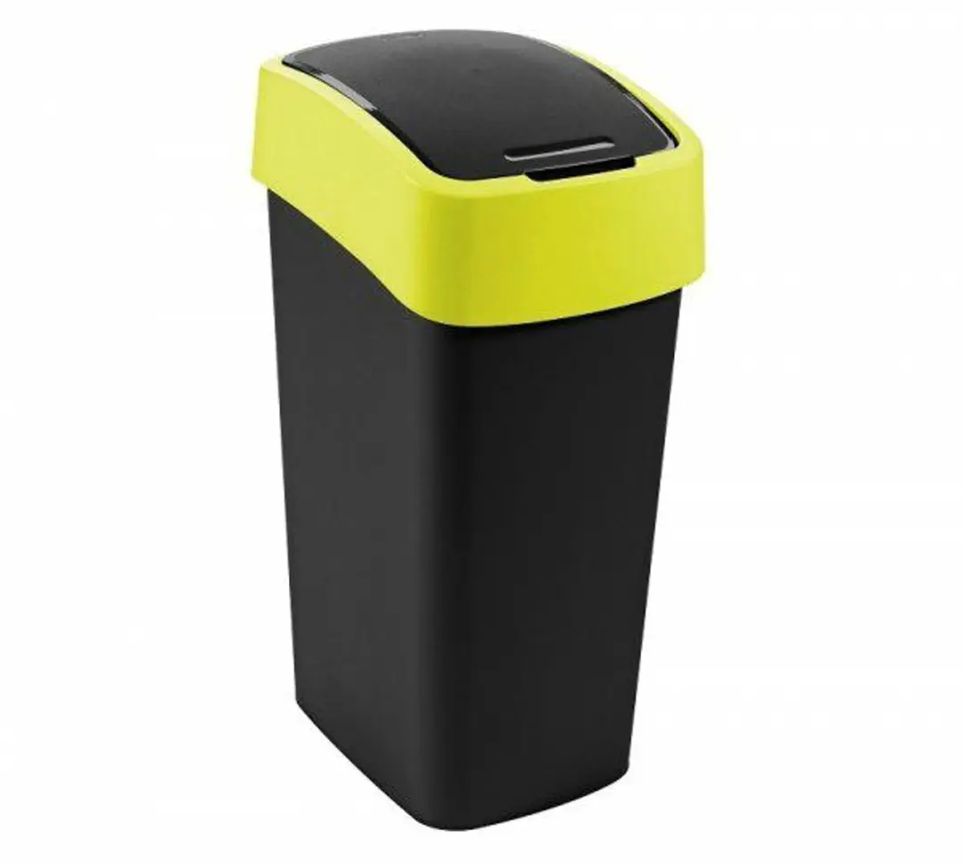 Curver Flip-Bin Afvalbak 9L - Zwart/Geel
