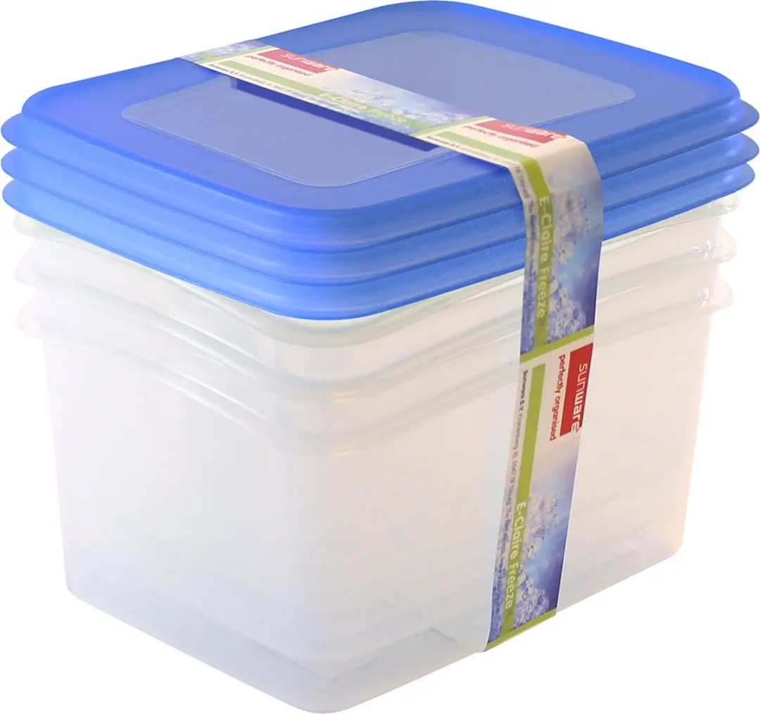 Sunware Club Cuisine Diepvriesbakjes 15-delig - 1.5L - Blauw