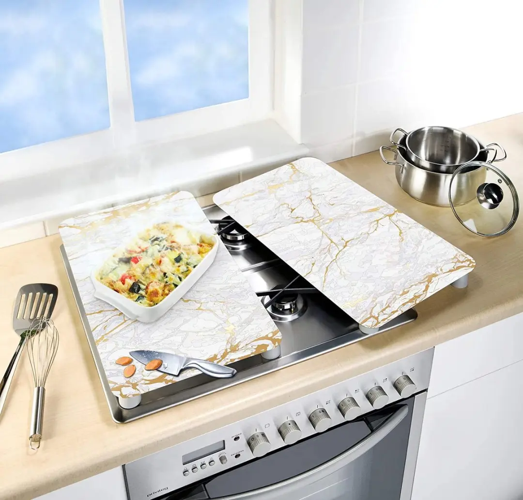 Wenko Afdekplaat Marmer Goud 30x52cm - 2 Stuks