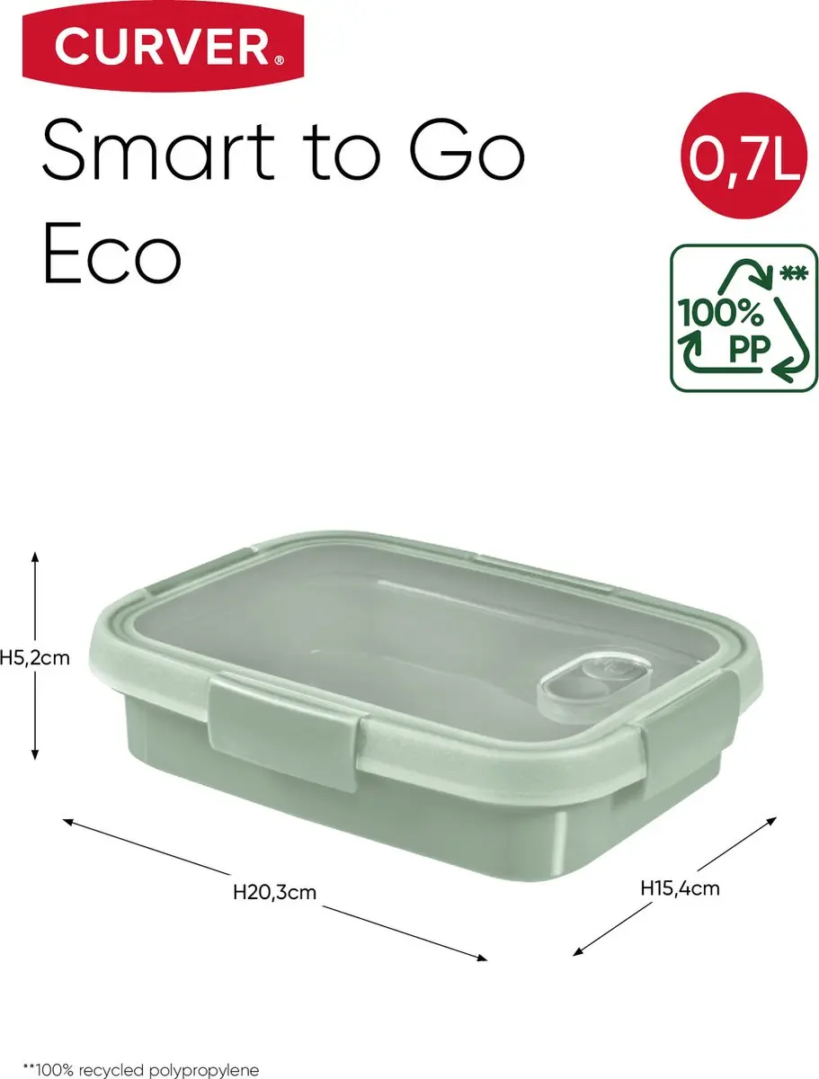 Curver Smart to Go Eco Lunchbox 252901 - Groen