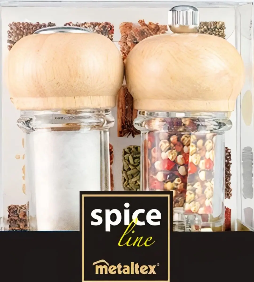 Metaltex Spice Line Zoutvaatje & Pepermolen 10cm