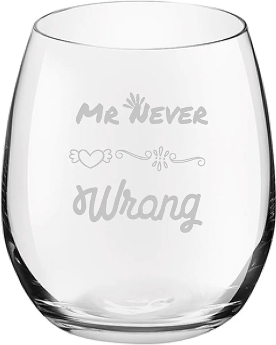 Royal Leerdam Mr. Never Wrong Gegraveerd Drinkglas 39cl