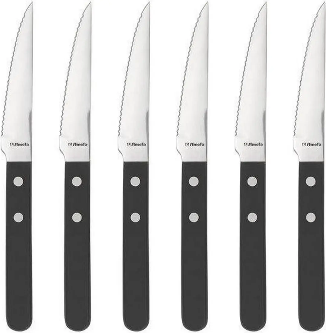 Amefa Pizza Steakmessenset 6-delig - Zwart