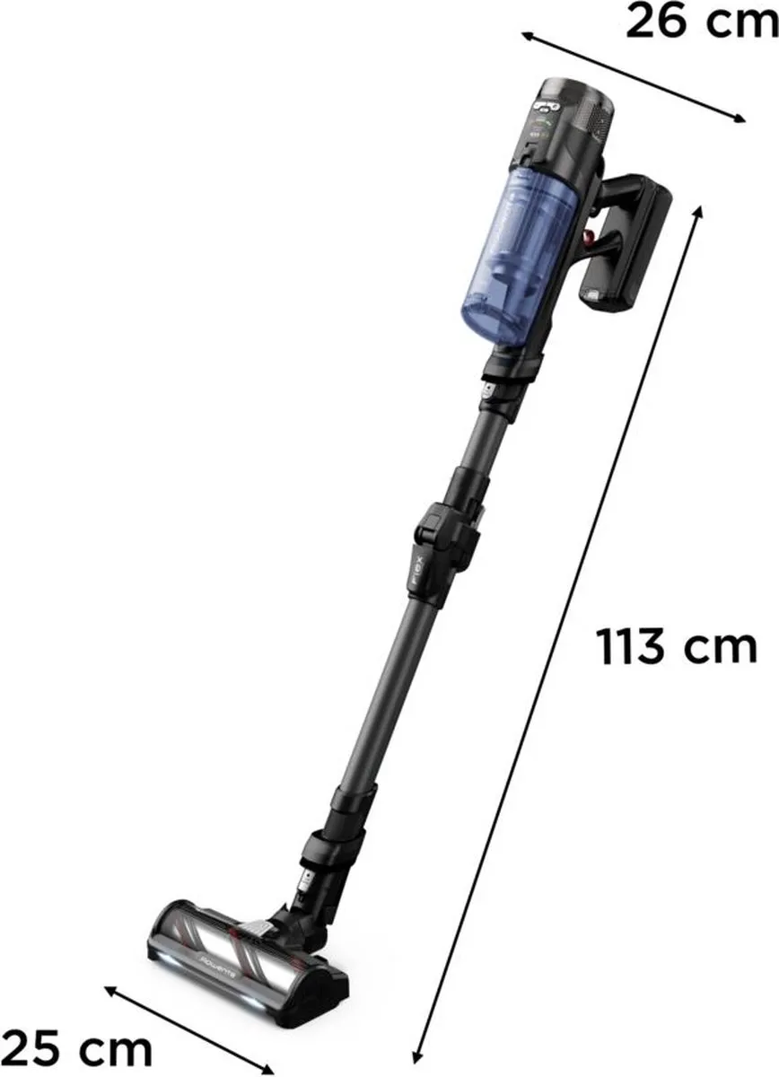 Rowenta X-Force Flex 12.60 NEO RH9LC1 Stofzuiger - Draadloos - Blauw/Grijs - afbeelding 6 van 6