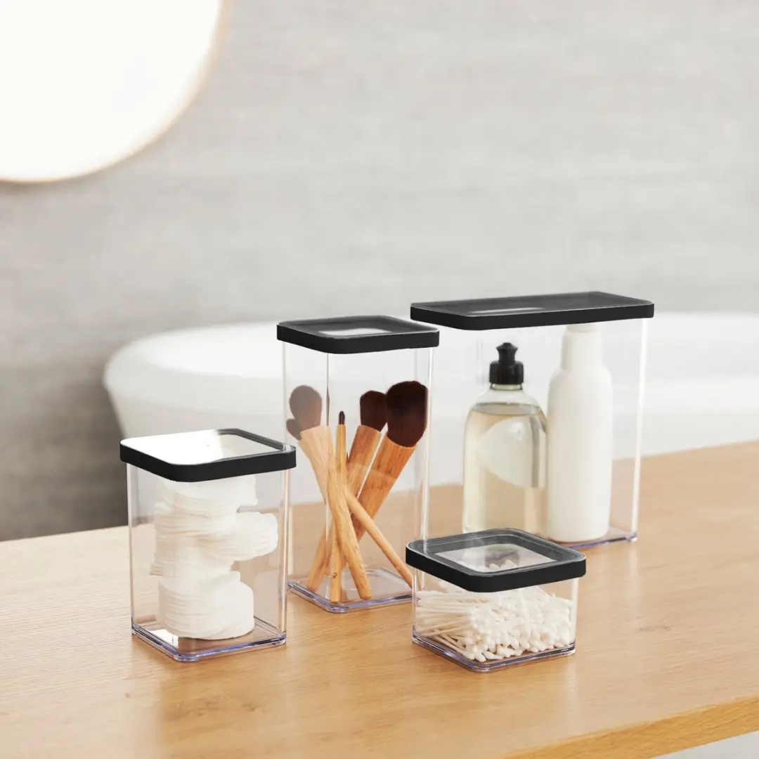Rotho Loft Voedselbewaardozen Set 5-delig - 2x2,1L 1x1L 2x0,5L - Zwart