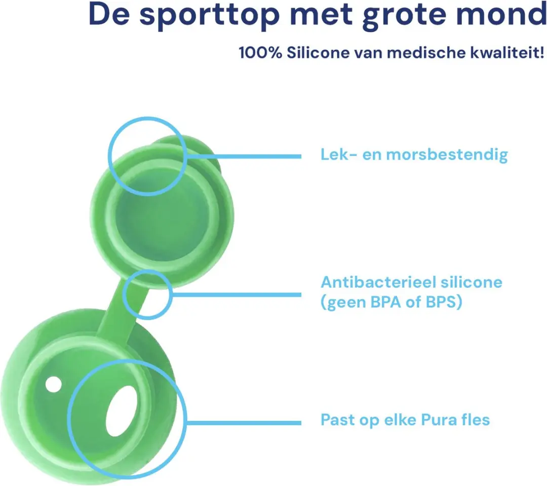 Pura Sportfles 325ml Moss - Plasticvrij - Incl. Sportsleeve