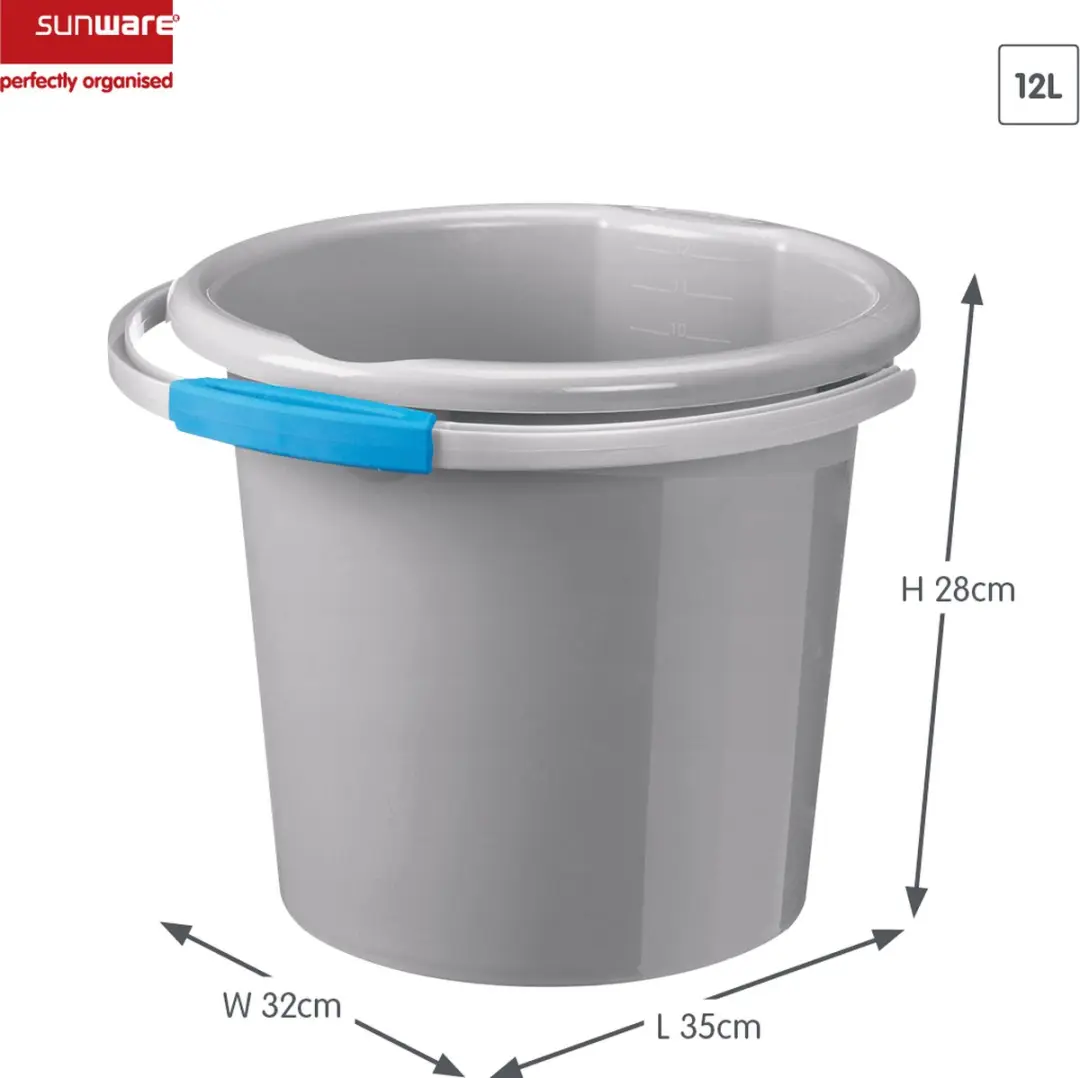 Sunware Water-Line 5L Afwasbak Rond - 6 Stuks - Grijs