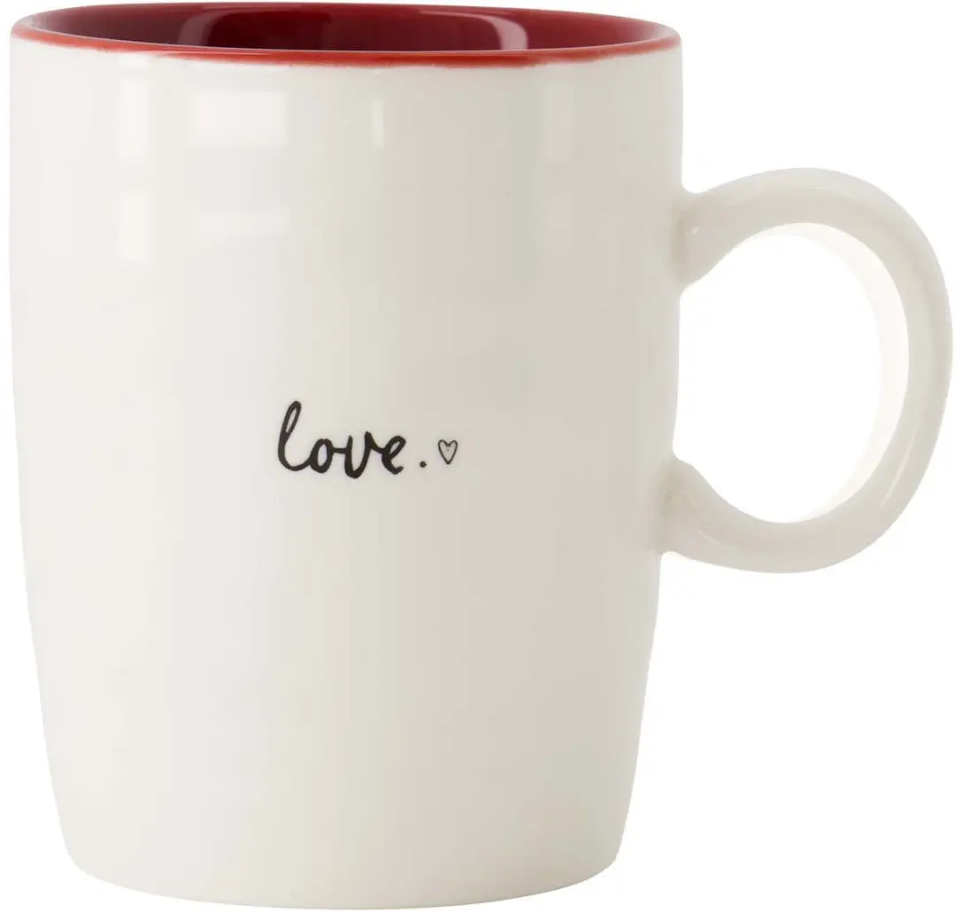Zusss Theemok Love - Wit/Rood/Zwart