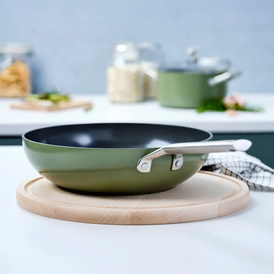BK Sublime Wokpan 28cm - 3,7L - Olijfgroen - afbeelding 6 van 6