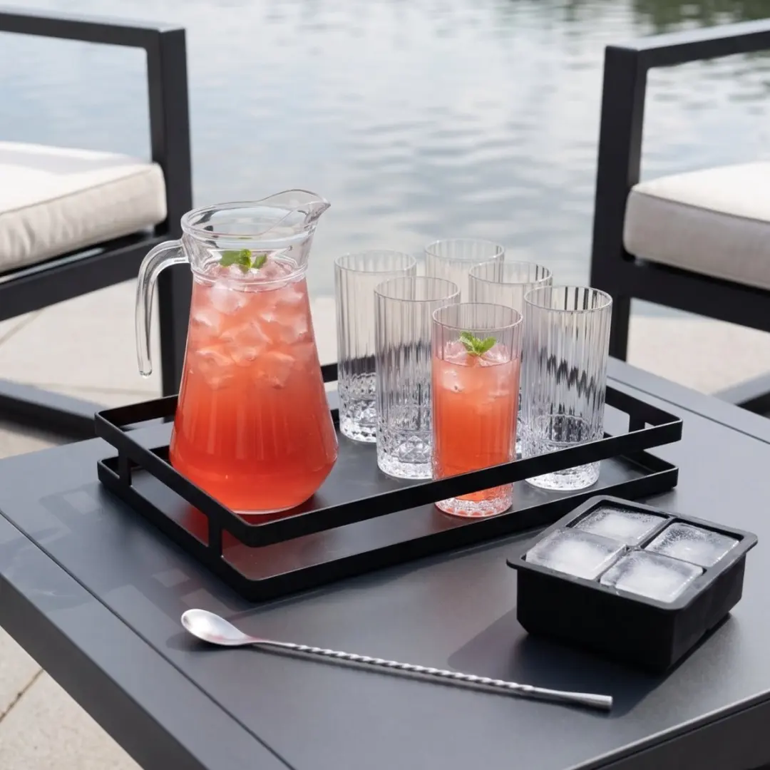Cookinglife Cocktailset Dolle Mina - 1.6L Karaf + 6x Longdrinkglazen 490ml