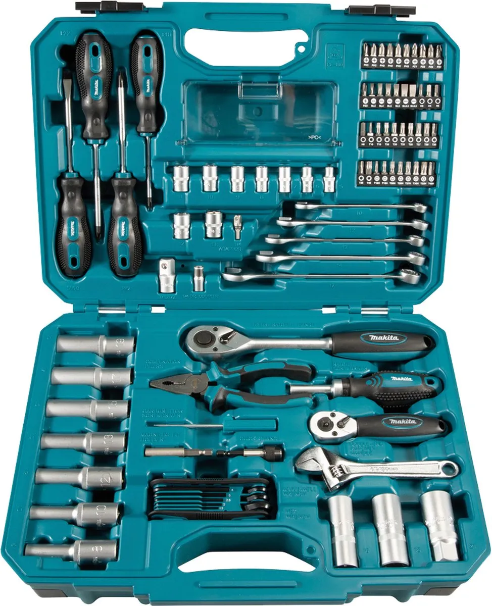 Makita E-08458 Handgereedschapset 87-delig - 2 snelheden - 130 Ncm
