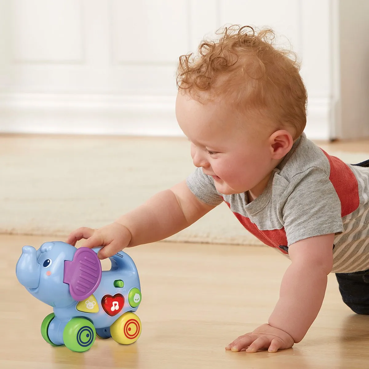 VTech Baby Kleiner Schiebe-Elefant - 80-513604 - Meerkleurig