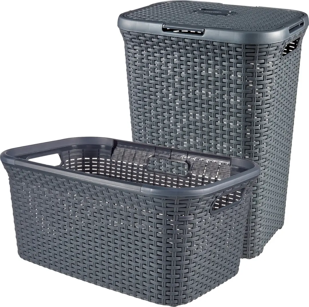 Curver Style Wasmand met Deksel 60L + Wasmand 45L