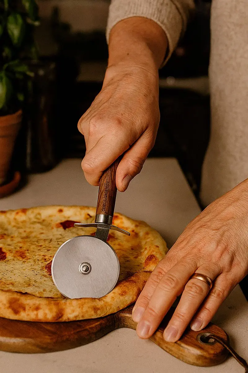 Gusta Della Nonna Pizzasnijder - Ø10x25cm - Bruin