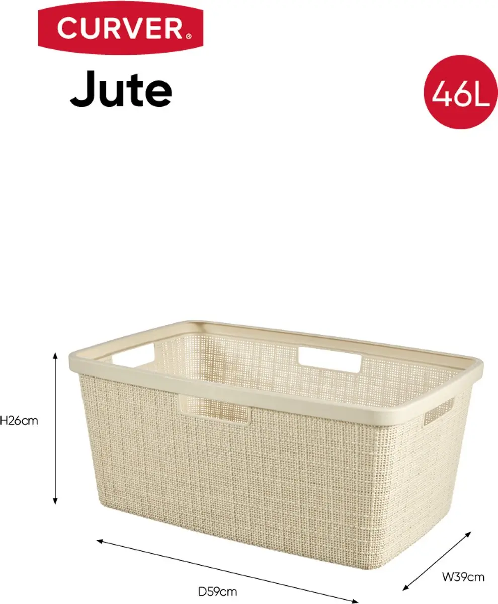 Curver Jute Wasmand 249049 - 104L (2x) - Gebroken Wit