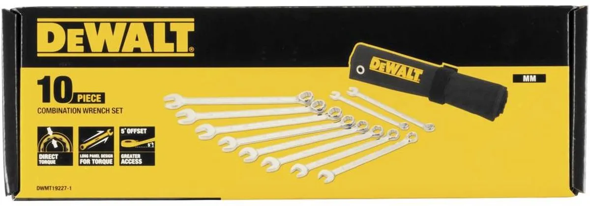 DeWalt DWMT19227-1 Ring-Steeksleutelset 10-delig - 10-19mm