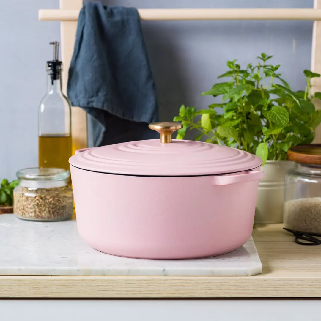 BK Bourgogne Braadpan 28cm - Gietijzer - 6.7L - Blush Pink - afbeelding 6 van 6