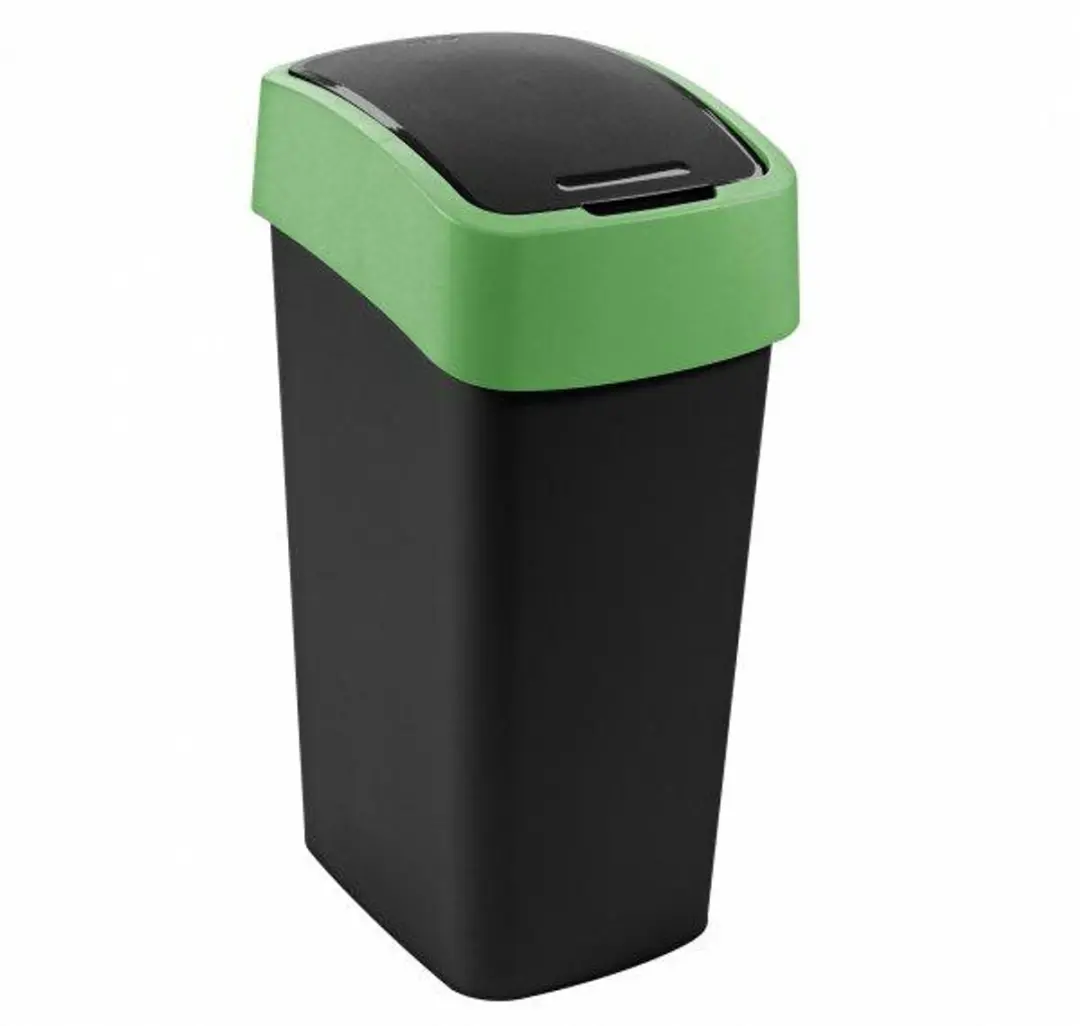 Curver Flip-Bin Afvalbak 9L - Zwart/Groen