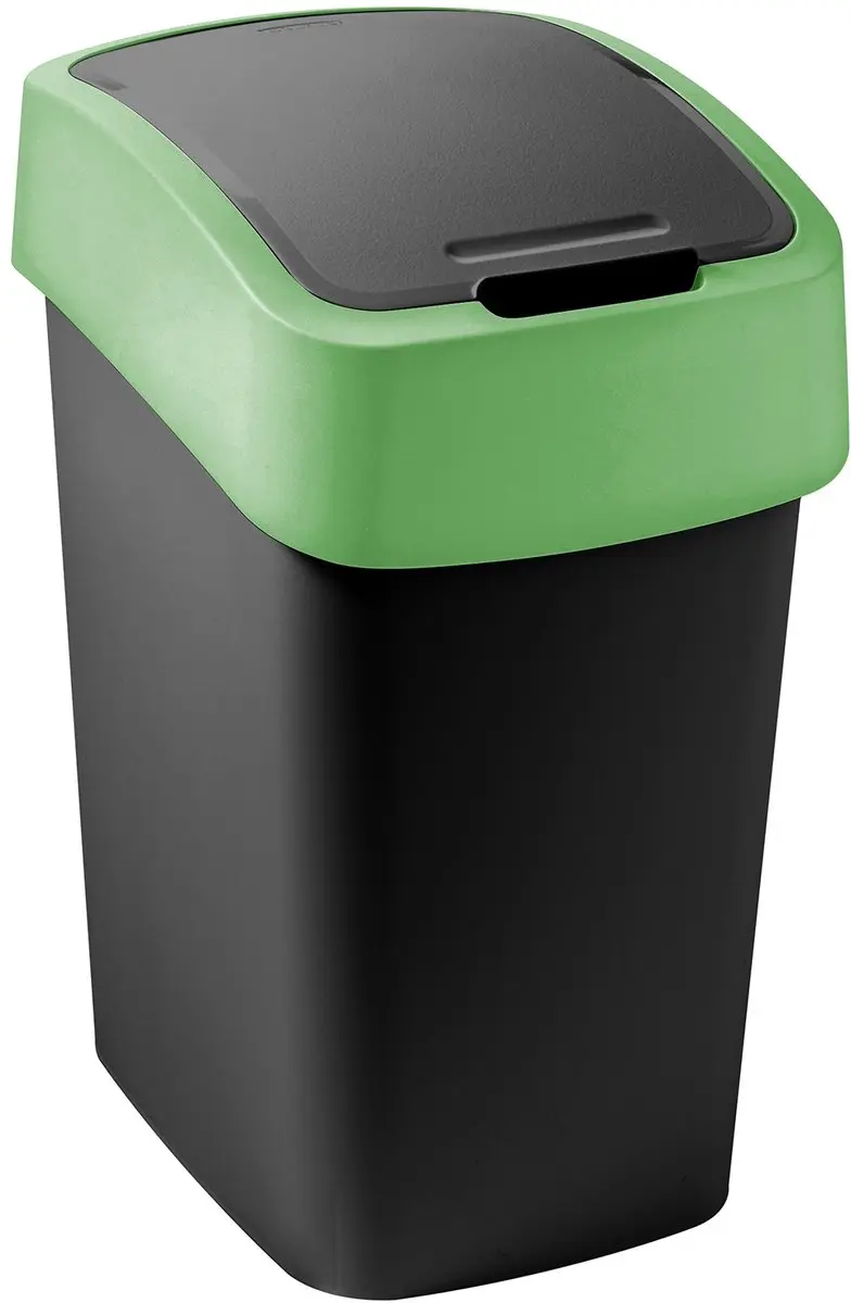 Curver Flip-Bin Afvalbak Zwart/Groen 9L