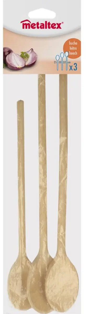 Metaltex Pollepelset 3-delig 25/30/32cm - Bruin