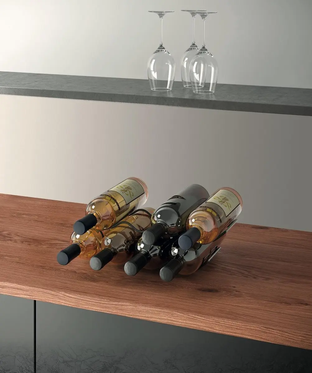 Metaltex Wave 20 Flessenrek Set - 2 Stuks - 8 Flessen - Mat zwart