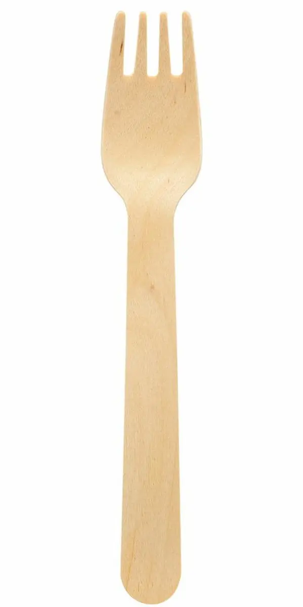 Duni Wegwerp Bestek Hout 60-delig - 16cm - Beige