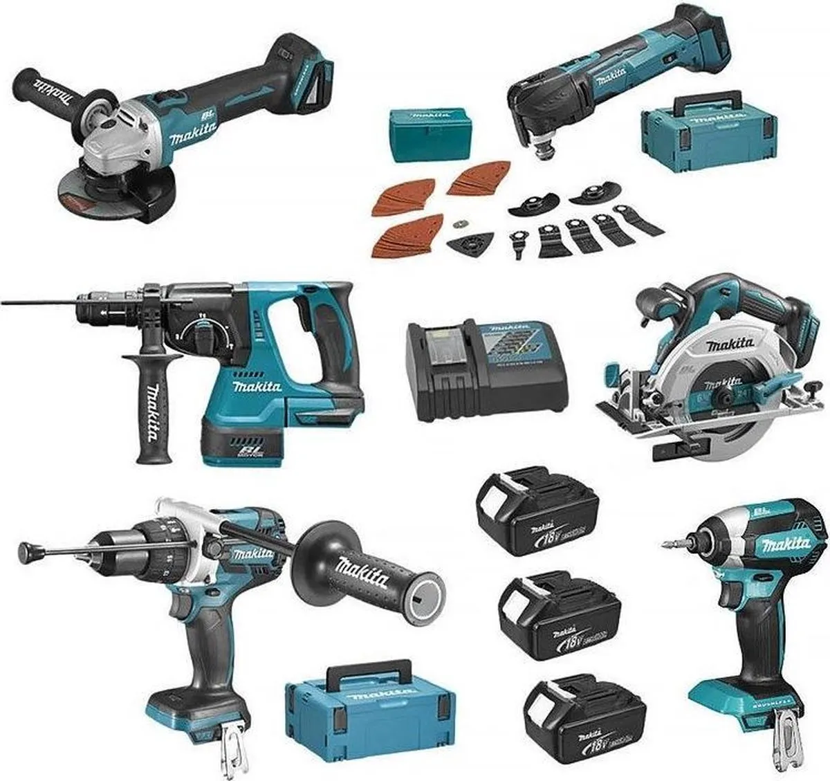 Makita DLX6078TJ1 Combiset 18V - 6-delig - 3x 5.0Ah