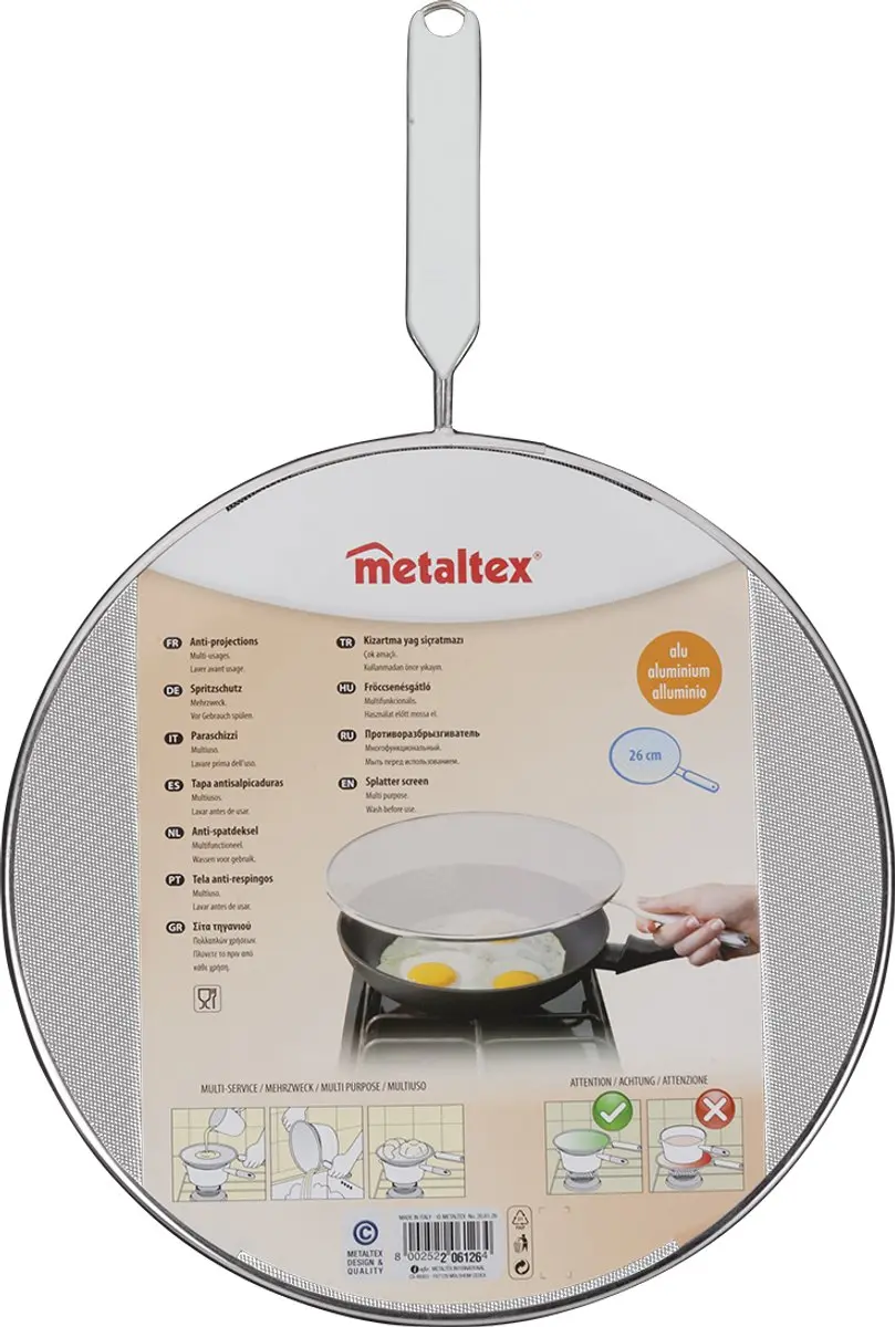 Metaltex Fritto Antispatdeksel 26cm - Wit