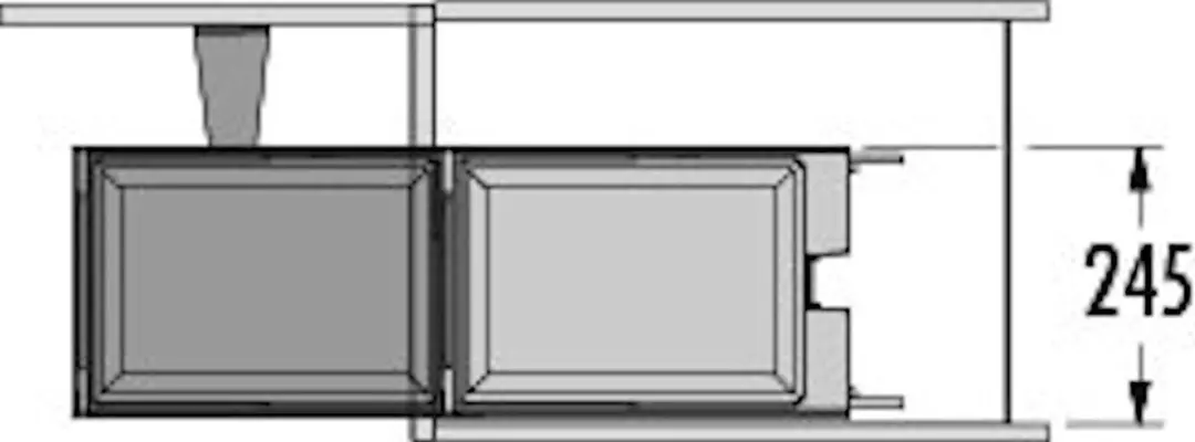 Hailo Tandem-RB AE364112 Inbouw Prullenbak 36L - Grijs