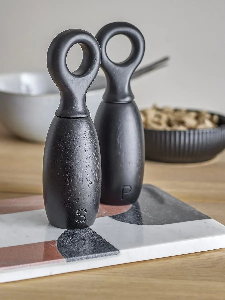 Bloomingville Zout & Peperstel Martim - Zwart - 2 Stuks