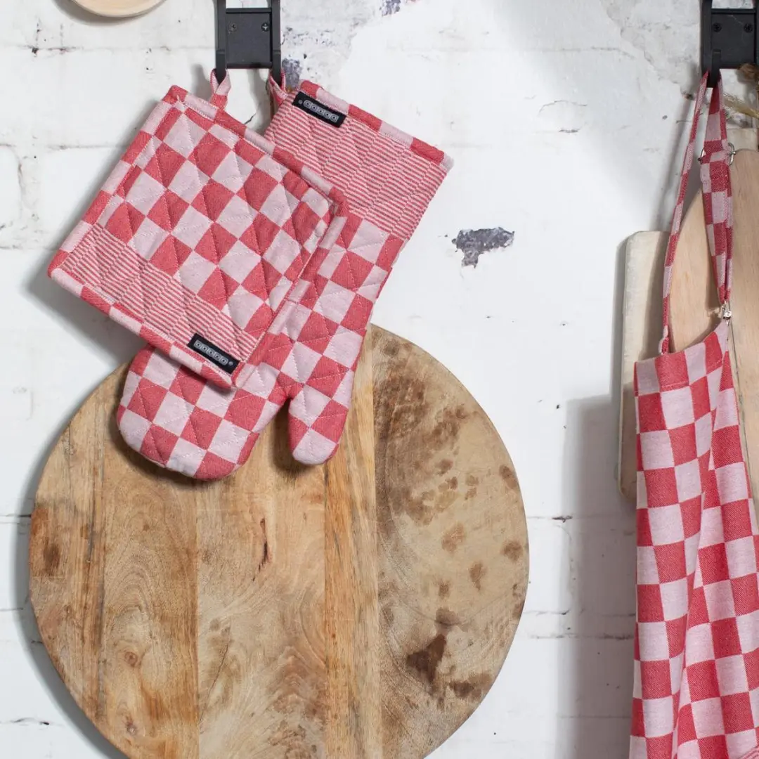 DDDDD Barbeque Pannenlappen Set - 2 Stuks Rood