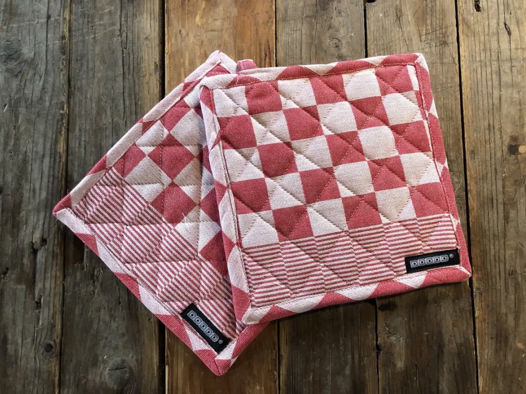 DDDDD Barbeque Pannenlappen Set - 2 Stuks Rood