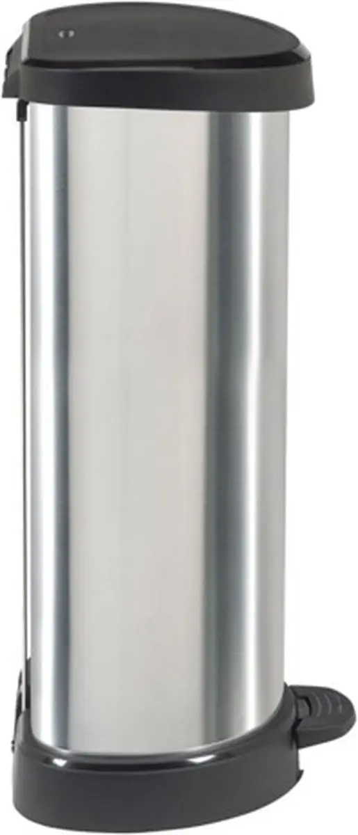Curver Decobin Prullenbak 40L - Zilver Metallic