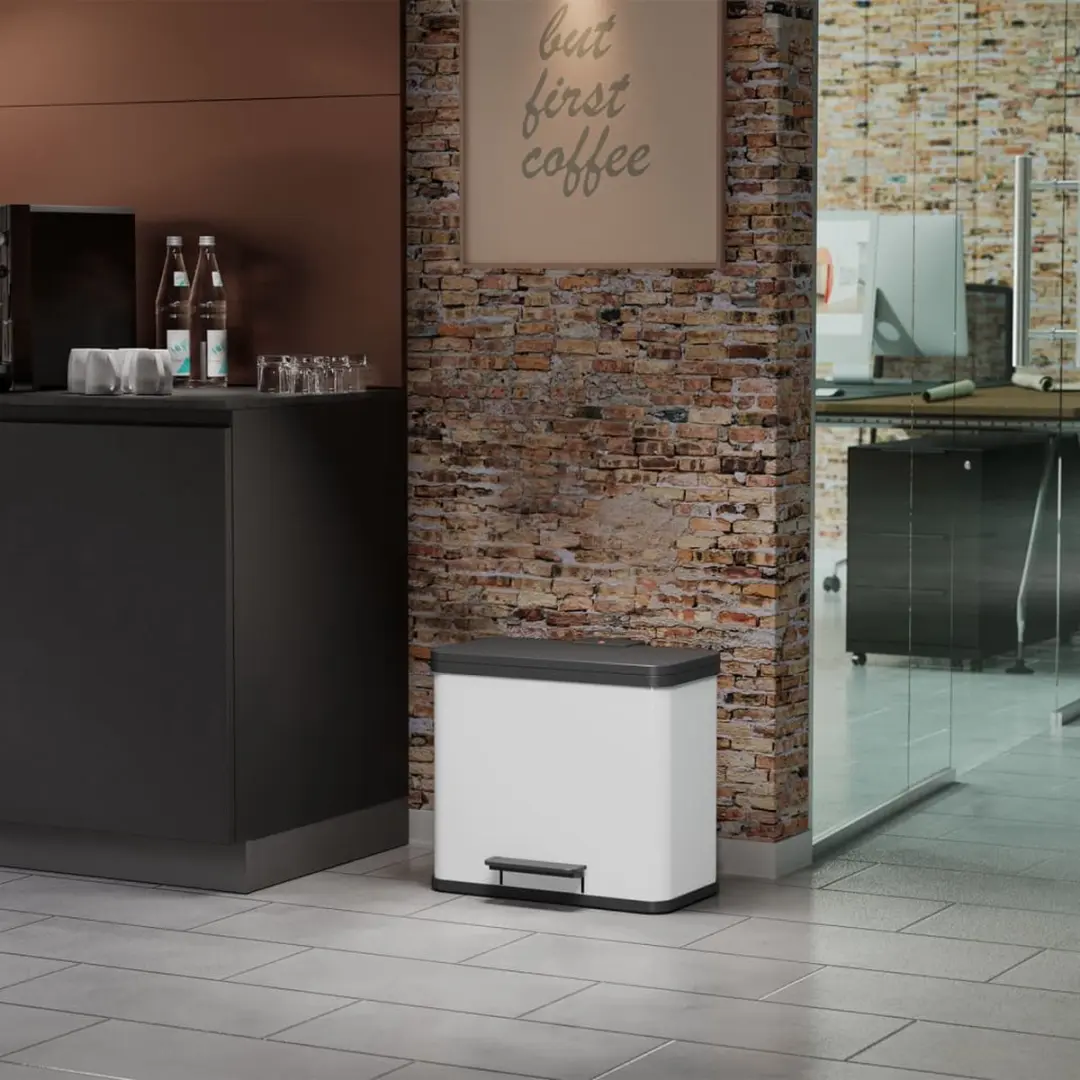 Hailo Öko Trio Plus Prullenbak 27L - 3 Vakken - Wit