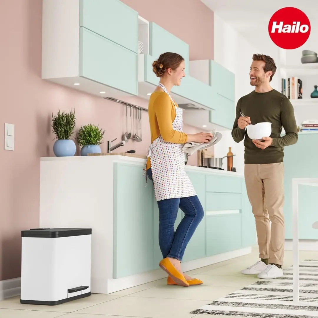 Hailo Öko Trio Plus Prullenbak 27L - 3 Vakken - Wit