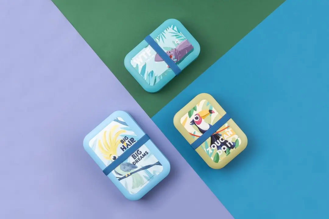 Amuse Plus Tropical Teens Lunchbox - Lichtblauw - 3-delig