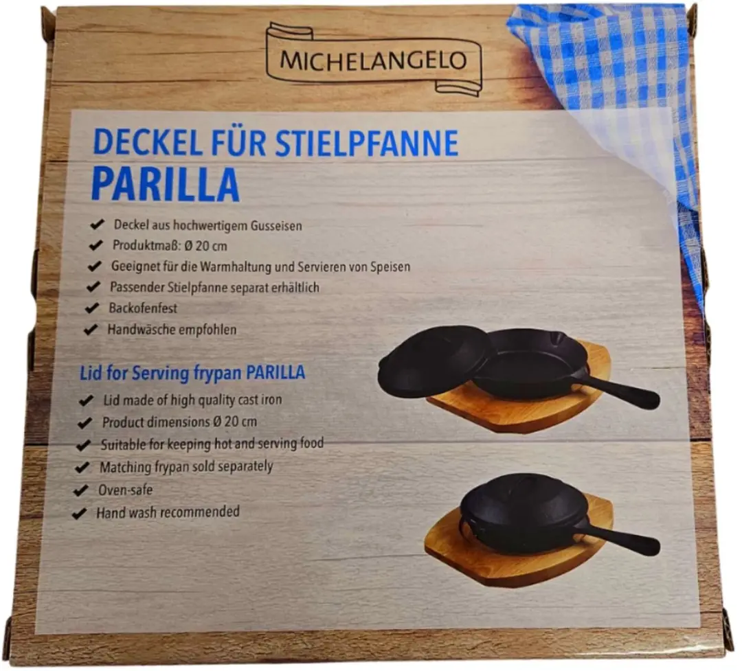 Michelangelo Parilla deksel voor steelpan Ø 20cm - Zwart