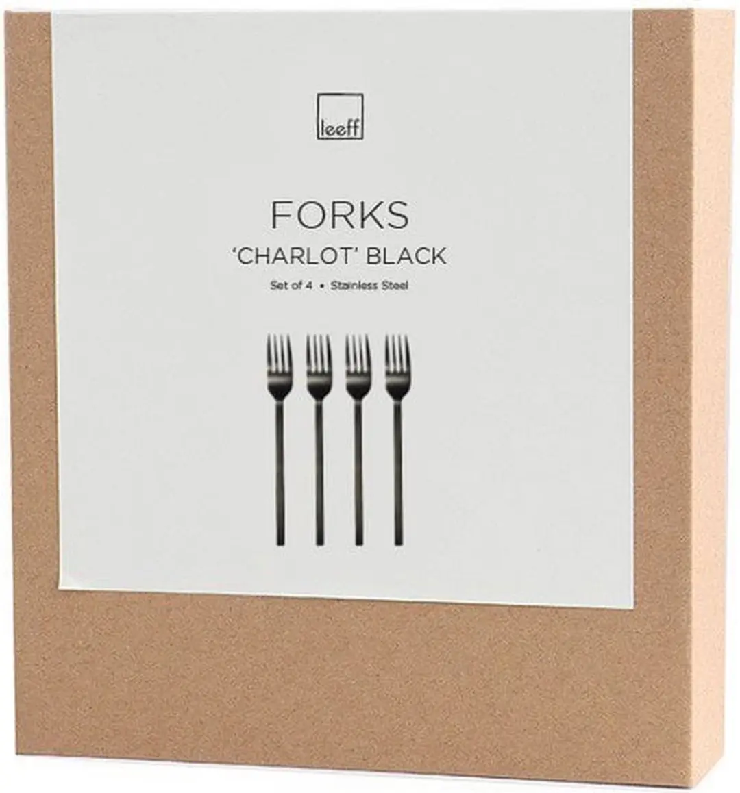 Leeff Charlot Gebaksvorkjes - Set van 4 - Zwart