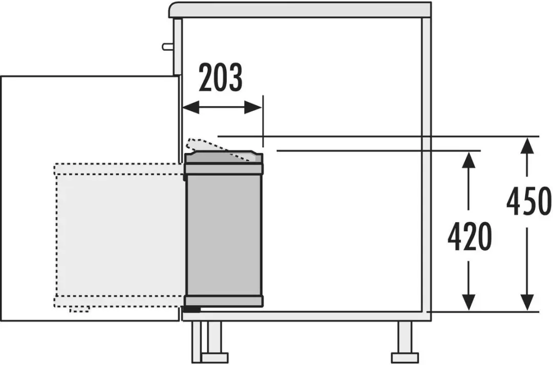 Hailo Duo AE341600 Inbouw Prullenbak 16L - 2x8L - Wit