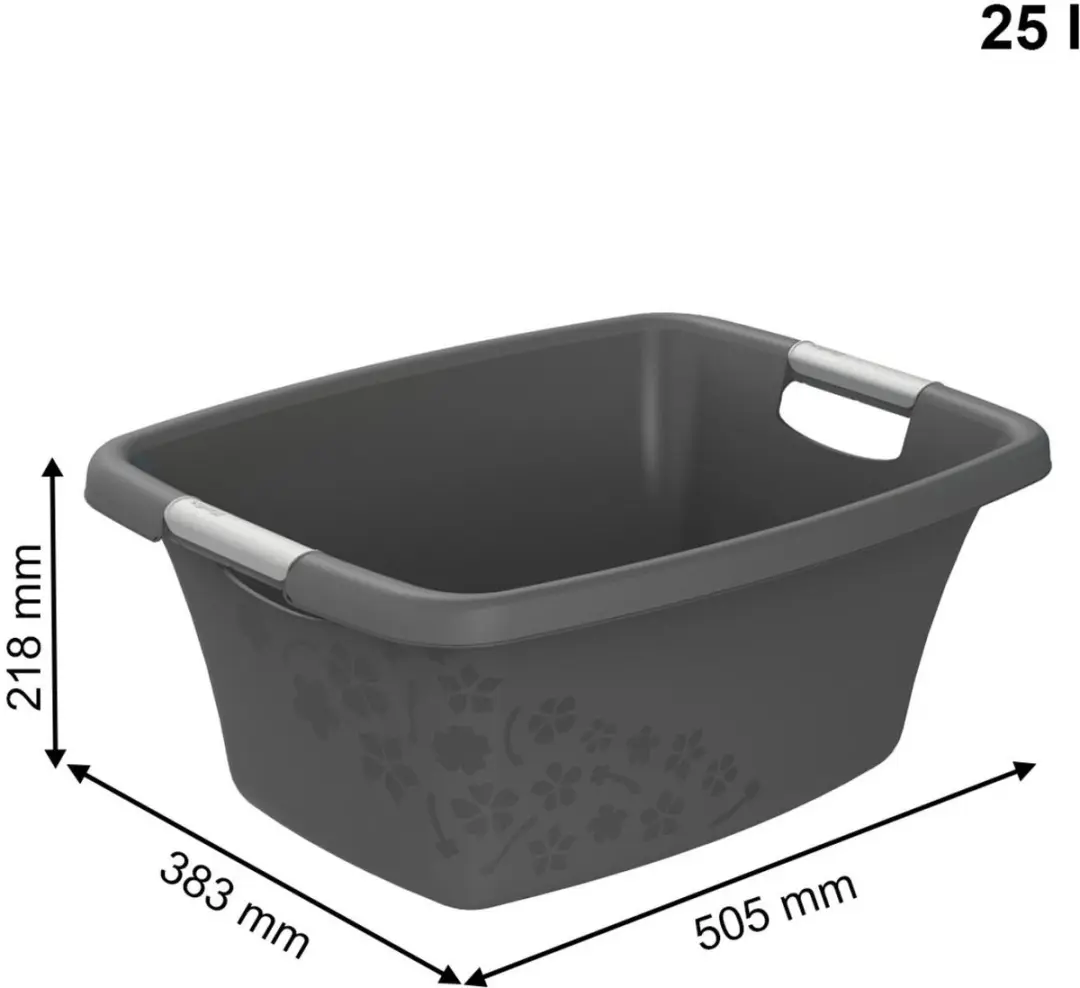 Rotho Wasmand 25L Bloemen grijs - afbeelding 6 van 6