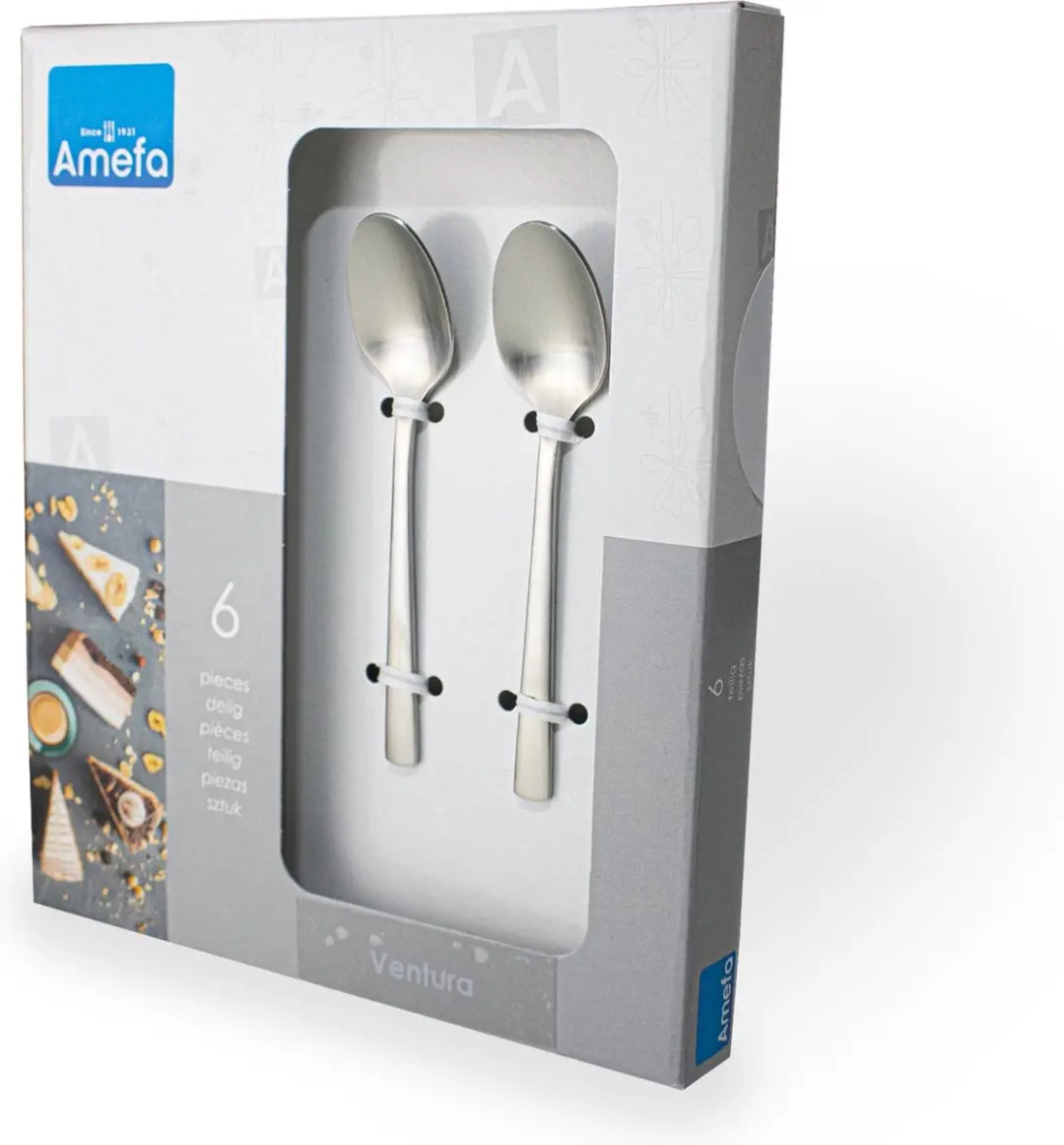 Amefa Ventura Theelepels - 6 Stuks - Zilver