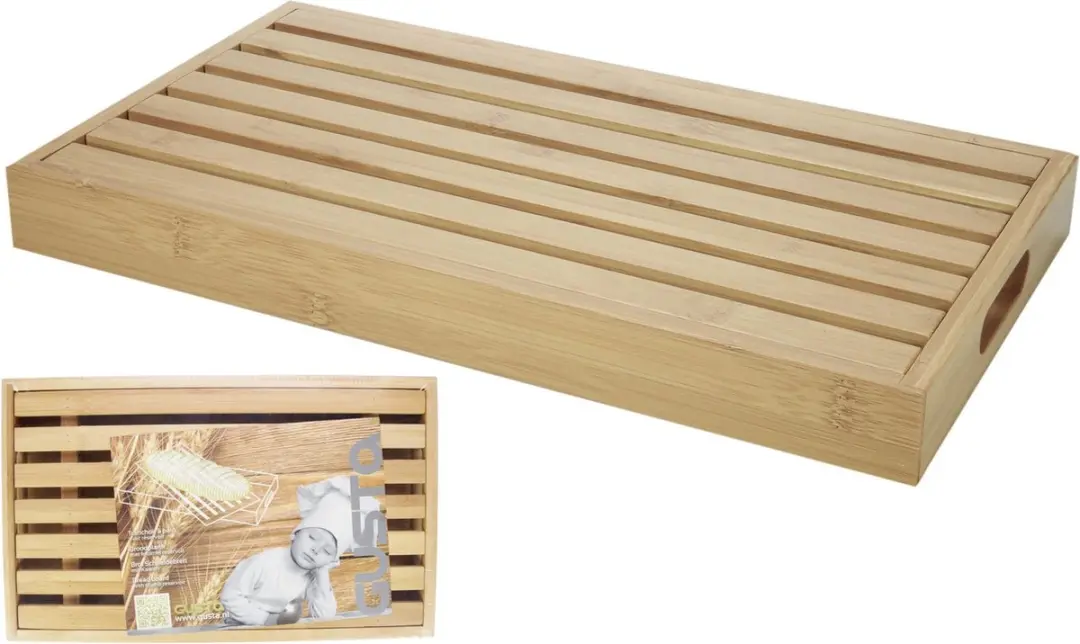 Gusta Snijplank met Kruimelopvangbak - Bruin