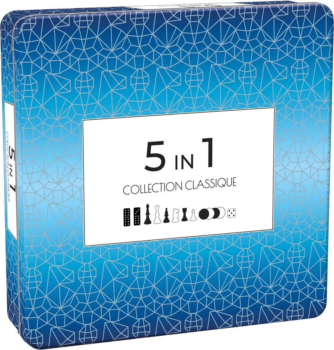 Tactic 5-in-1 Houten Bordspel - Schaken/Dammen/Tic Tac Toe/Backgammon/Domino