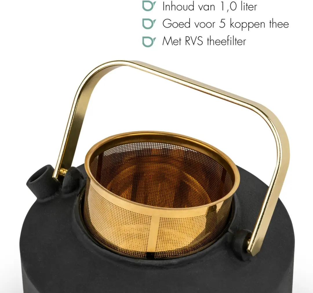 Bredemeijer Theepot Shangdong 1L - Gietijzer - Zwart