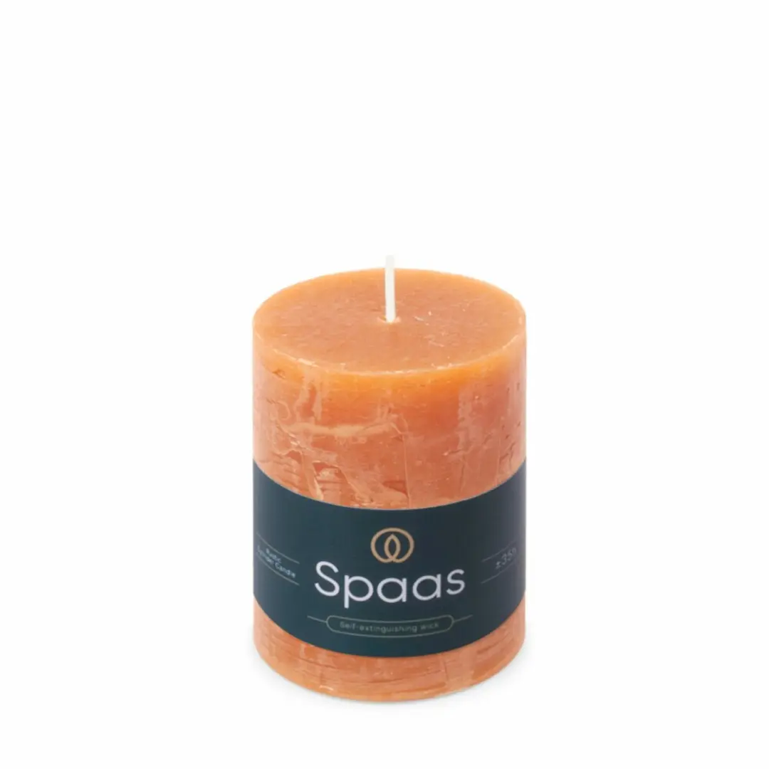 Spaas Rustieke Pillarkaars - 8 Stuks - 35 Branduren - Oranje