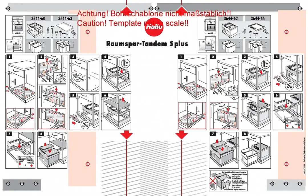 Hailo Space Saver Tandem Afvalemmer 30L - 2 Vakken Grijs - afbeelding 6 van 6