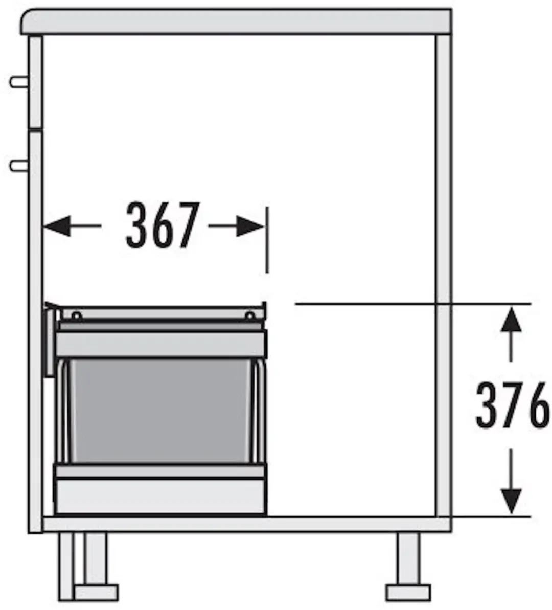Hailo Space Saver Tandem Afvalemmer 30L - 2 Vakken Grijs