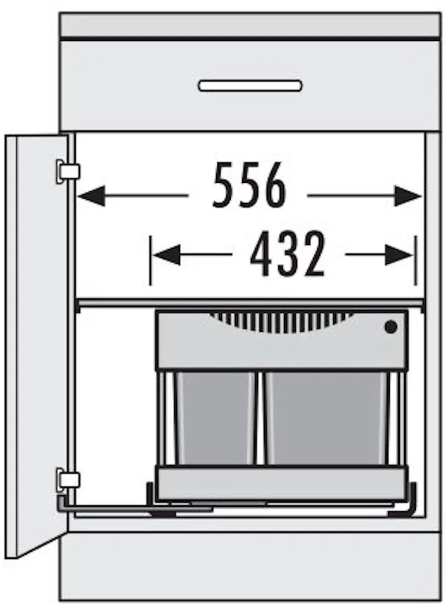 Hailo Space Saver Tandem Afvalemmer 30L - 2 Vakken Grijs
