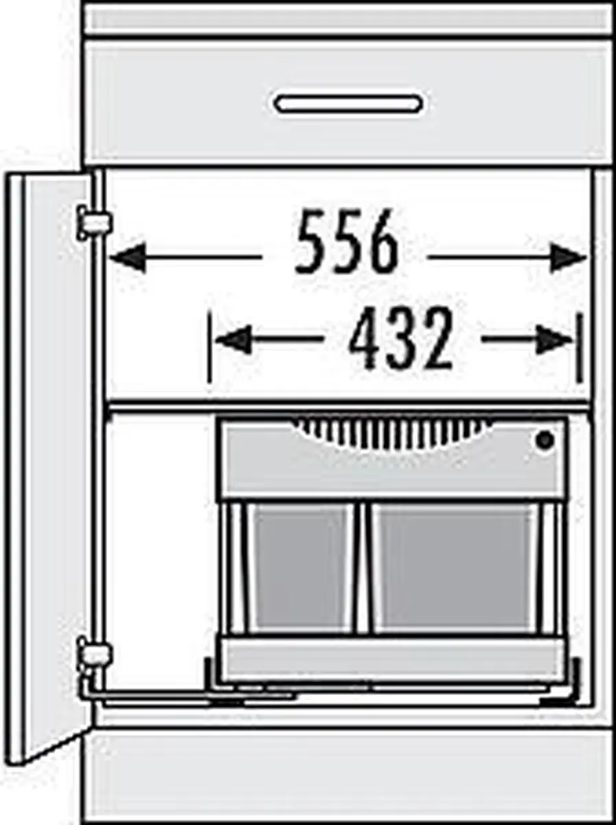 Hailo Space Saver Tandem Afvalemmer 30L - 2 Vakken Grijs